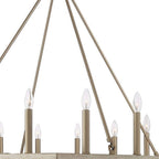 Brass Candle Style Multi Light Metal Dimmable Flush Chandelier