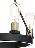 Black And Gold Candle Style Six Light Metal Dimmable Chandelier