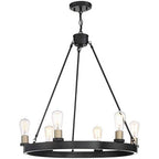 Black And Gold Candle Style Six Light Metal Dimmable Chandelier