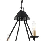 Black And Gold Candle Style Eight Light Metal Dimmable Chandelier