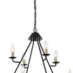 Black And Gold Candle Style Eight Light Metal Dimmable Chandelier