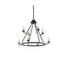 Black And Gold Candle Style Eight Light Metal Dimmable Chandelier