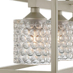 Silver Kitchen Island Five Light Metal Dimmable Chandelier With Clear Shades