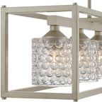 Silver Kitchen Island Five Light Metal Dimmable Chandelier With Clear Shades