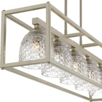 Clear Kitchen Island Five Light Metal Dimmable Chandelier With Clear Shades