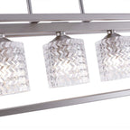 Clear Kitchen Island Five Light Metal Dimmable Chandelier With Clear Shades