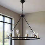 Black And Gold Candle Style Twelve Light Metal Dimmable Chandelier