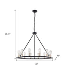 Black And Gold Candle Style Twelve Light Metal Dimmable Chandelier