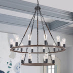 Brown And Black Candle Style Multi Light Metal Dimmable Chandelier