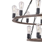 Brown And Black Candle Style Multi Light Metal Dimmable Chandelier