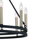 Black And Gold Candle Style Twelve Light Metal Dimmable Chandelier