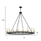 Black And Gold Candle Style Multi Light Metal Dimmable Chandelier