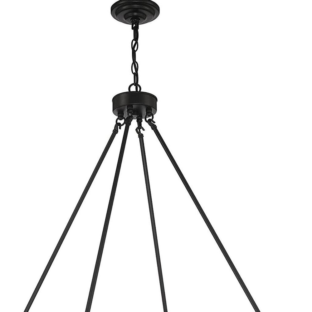 Black And Gold Candle Style Multi Light Metal Dimmable Chandelier
