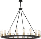 Black And Gold Candle Style Multi Light Metal Dimmable Chandelier