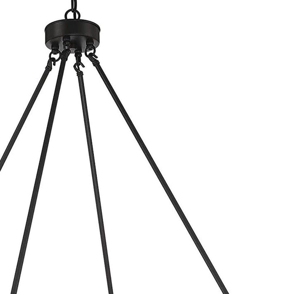 Black And Gold Candle Style Multi Light Metal Dimmable Chandelier