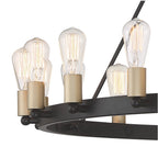 Black And Gold Candle Style Multi Light Metal Dimmable Chandelier