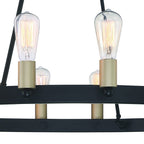 Black And Gold Candle Style Multi Light Metal Dimmable Chandelier