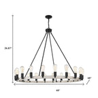 Black And Gray Candle Style Multi Light Metal Dimmable Chandelier
