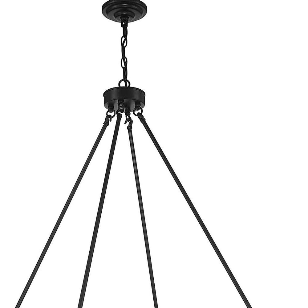 Black And Gray Candle Style Multi Light Metal Dimmable Chandelier
