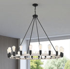 Black And Gray Candle Style Multi Light Metal Dimmable Chandelier