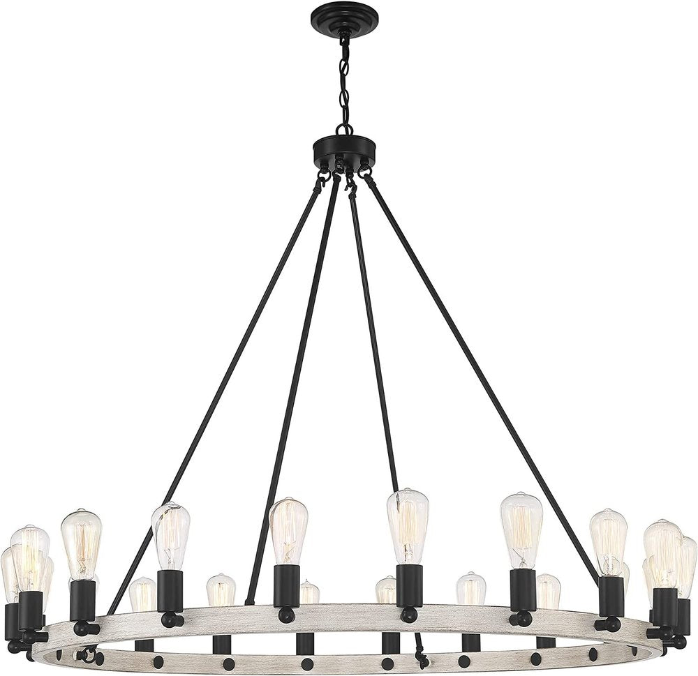 Black And Gray Candle Style Multi Light Metal Dimmable Chandelier