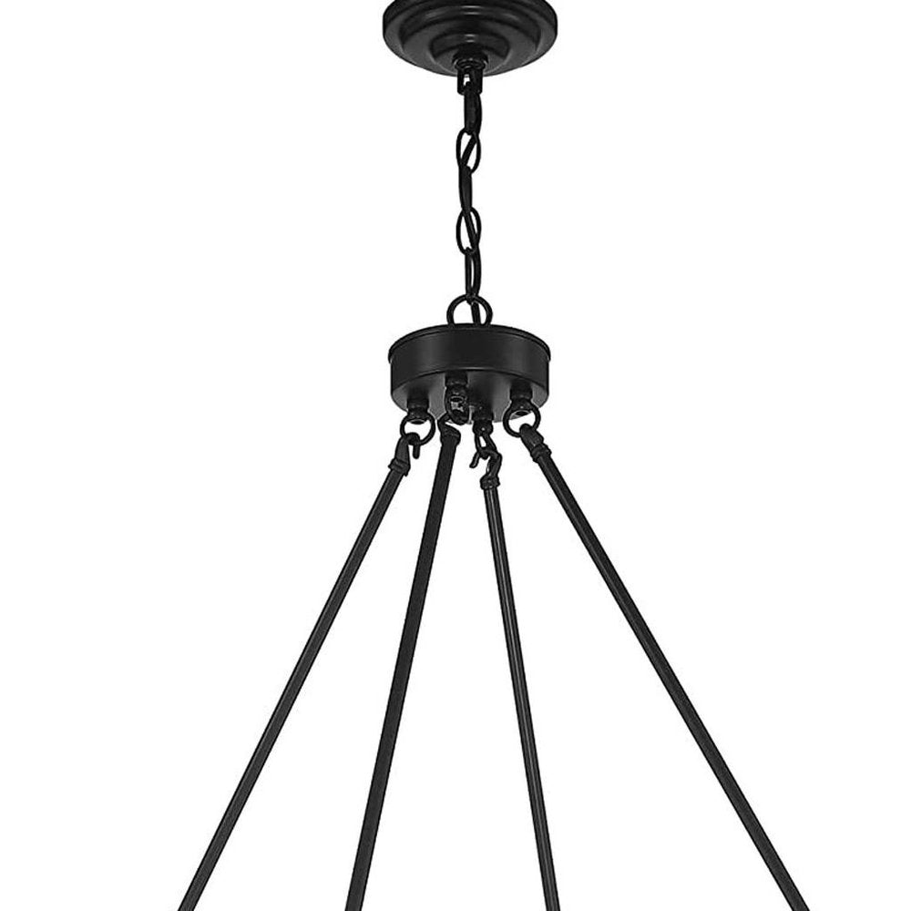 Black And Gray Candle Style Multi Light Metal Dimmable Chandelier
