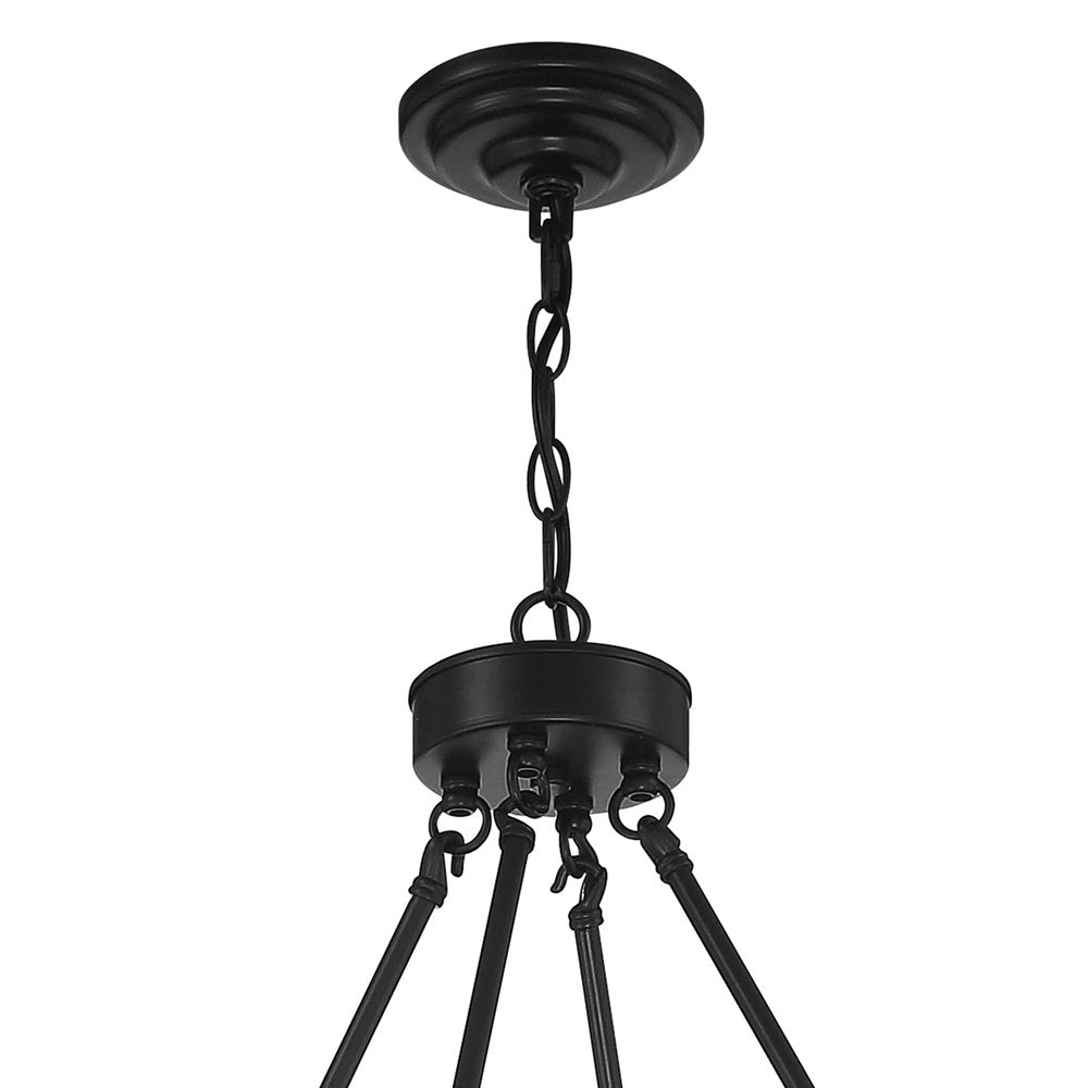 Black And Gray Candle Style Multi Light Metal Dimmable Chandelier