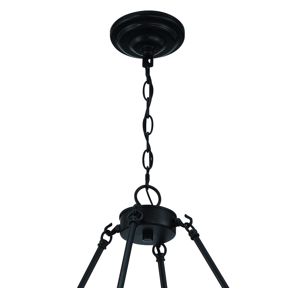 Black Candle Style Twelve Light Metal Dimmable Chandelier With White Shades