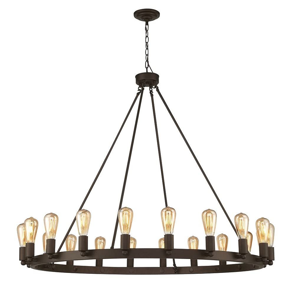 Bronze Candle Style Multi Light Metal Dimmable Chandelier