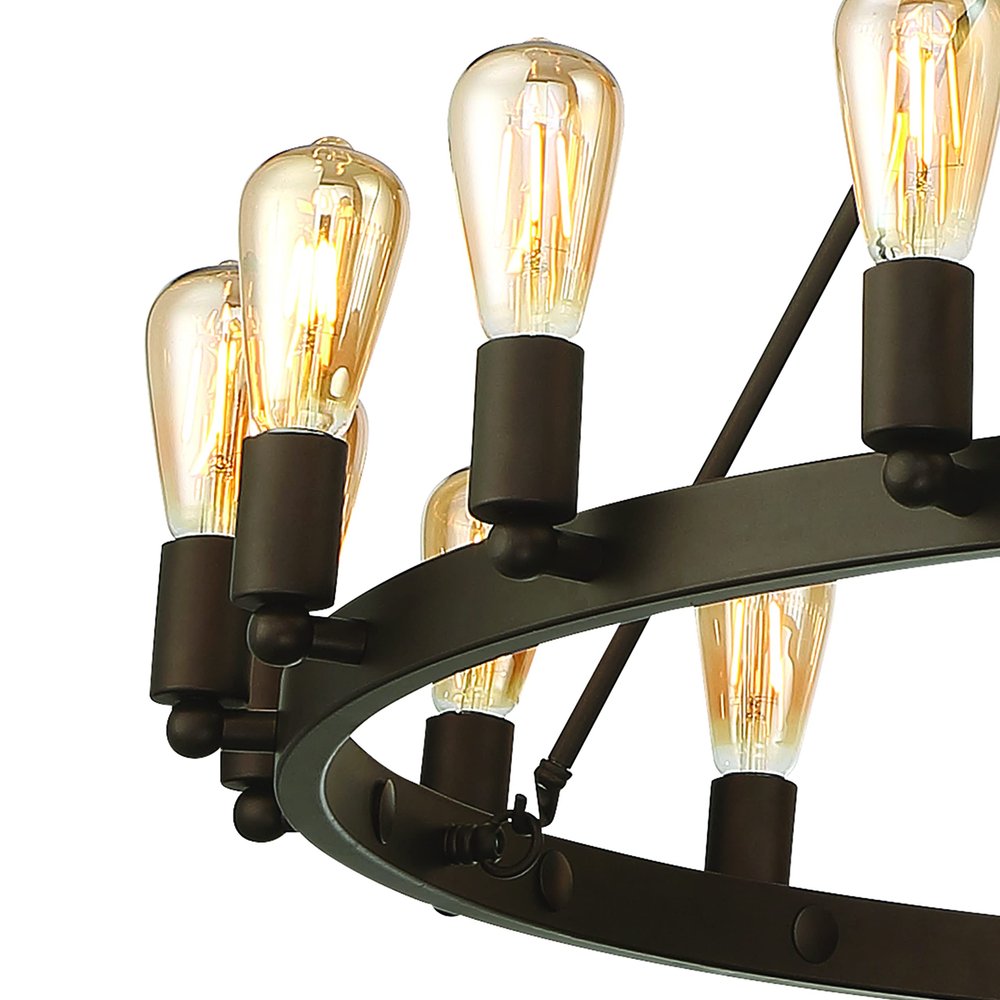 Bronze Candle Style Multi Light Metal Dimmable Chandelier