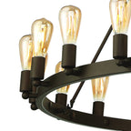 Bronze Candle Style Multi Light Metal Dimmable Chandelier