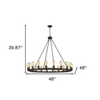 Bronze Candle Style Multi Light Metal Dimmable Chandelier
