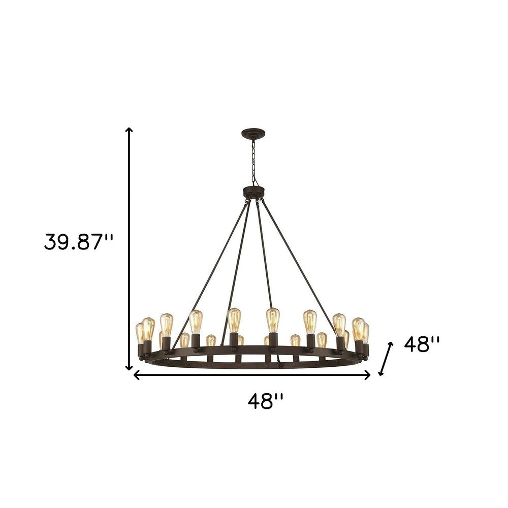 Bronze Candle Style Multi Light Metal Dimmable Chandelier
