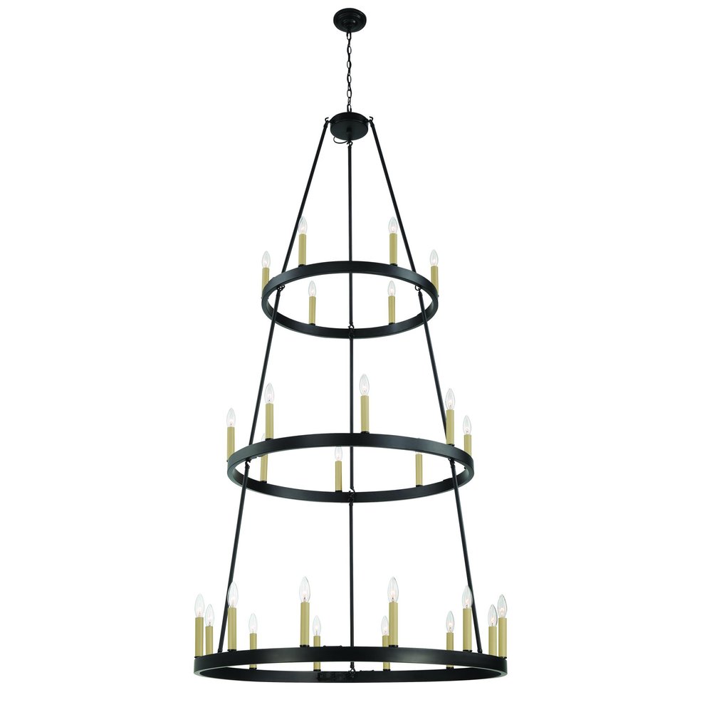 Black Candle Style Multi Light Metal Dimmable Chandelier