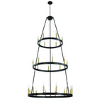 Black Candle Style Multi Light Metal Dimmable Chandelier