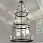 Black Candle Style Multi Light Metal Dimmable Chandelier