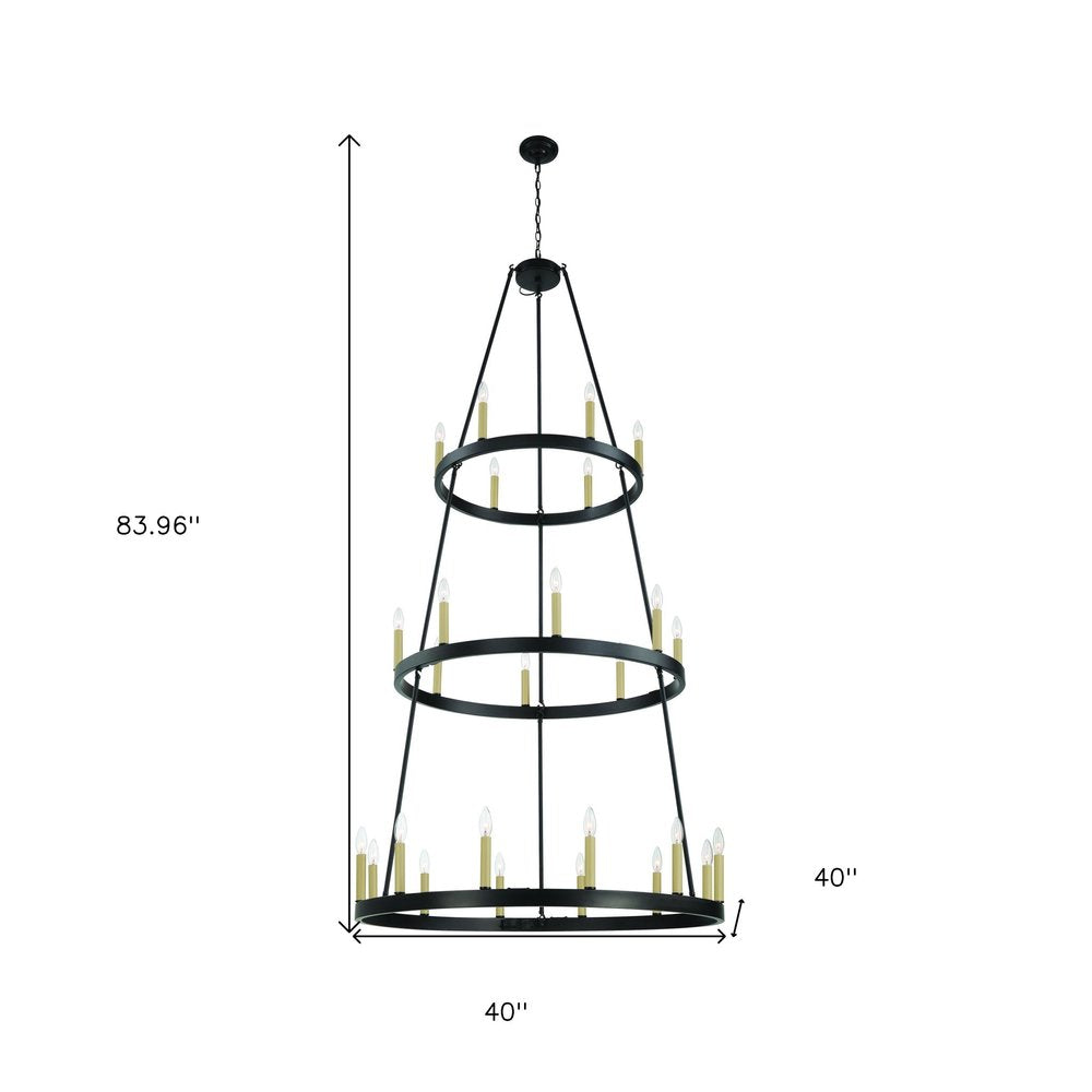 Black Candle Style Multi Light Metal Dimmable Chandelier