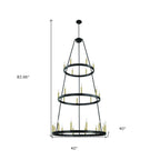 Black Candle Style Multi Light Metal Dimmable Chandelier