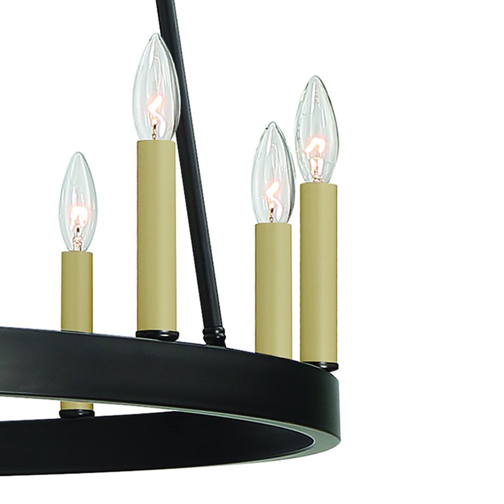 Black Candle Style Multi Light Metal Dimmable Chandelier