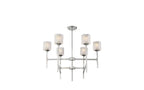 Silver Candle Style Six Light Metal Dimmable Chandelier With Clear Shades