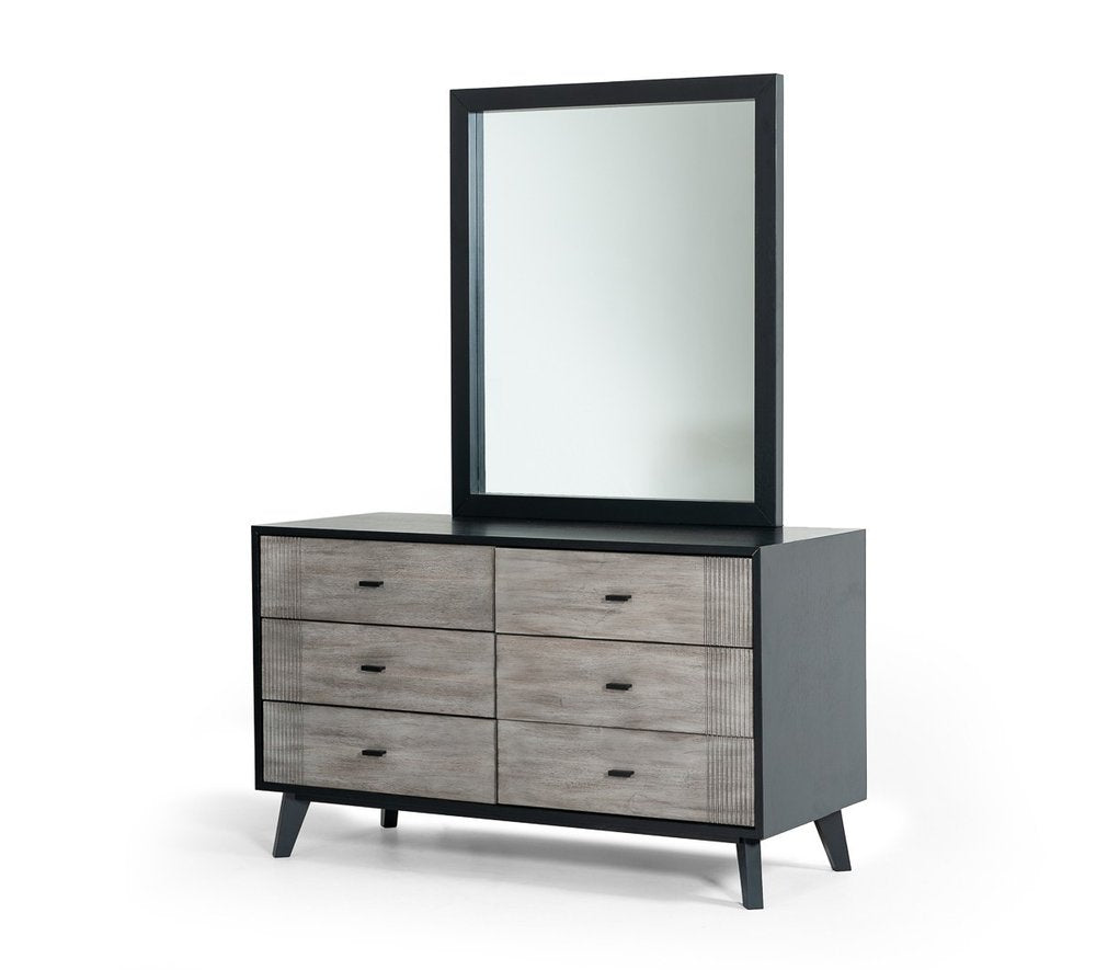 40" Black Wood Framed Dresser Mirror