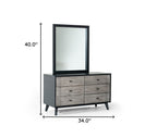 40" Black Wood Framed Dresser Mirror