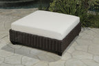 Four Piece Brown and White Wicker Sectional Seating Group