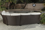 Four Piece Brown and White Wicker Sectional Seating Group