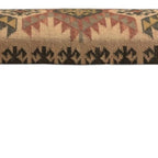 47" Shades of Brown Black Leg Southwest Upholstered Bench