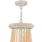 Natural And White Candle Style Three Light Metal Dimmable Chandelier