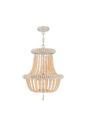 Natural And White Candle Style Three Light Metal Dimmable Chandelier