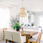 Natural And White Candle Style Three Light Metal Dimmable Chandelier