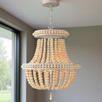 Natural And White Candle Style Three Light Metal Dimmable Chandelier