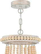 Natural And White Candle Style Three Light Metal Dimmable Chandelier